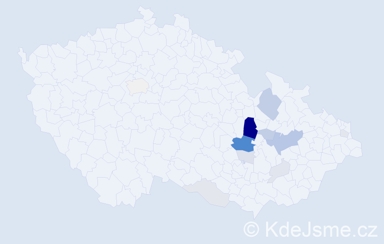 Příjmení: 'Rédová', počet výskytů 38 v celé ČR