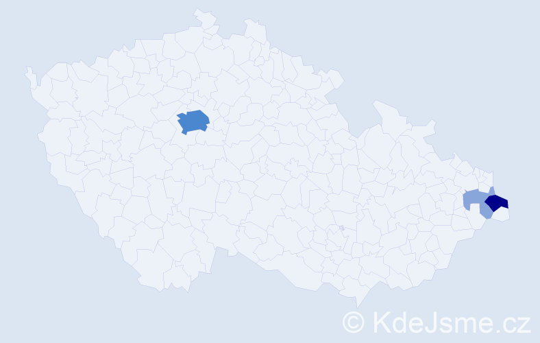 Příjmení: 'Smolon', počet výskytů 16 v celé ČR
