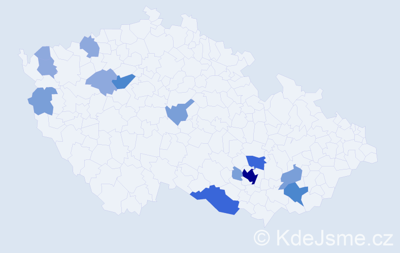 Příjmení: 'Frecer', počet výskytů 33 v celé ČR