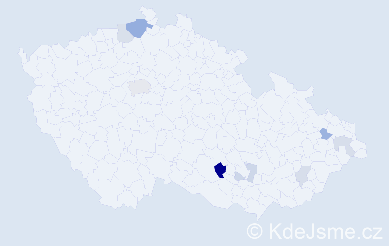 Příjmení: 'Hulková', počet výskytů 14 v celé ČR