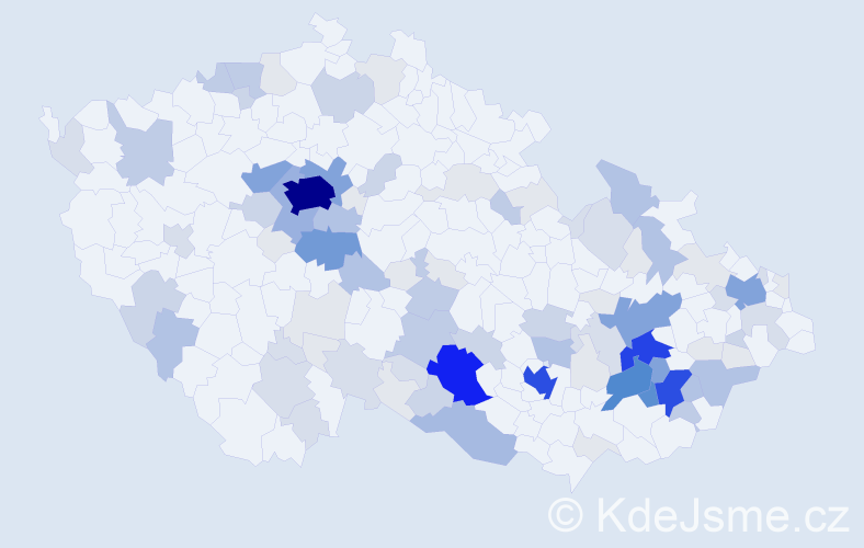 Příjmení: 'Bartíková', počet výskytů 397 v celé ČR