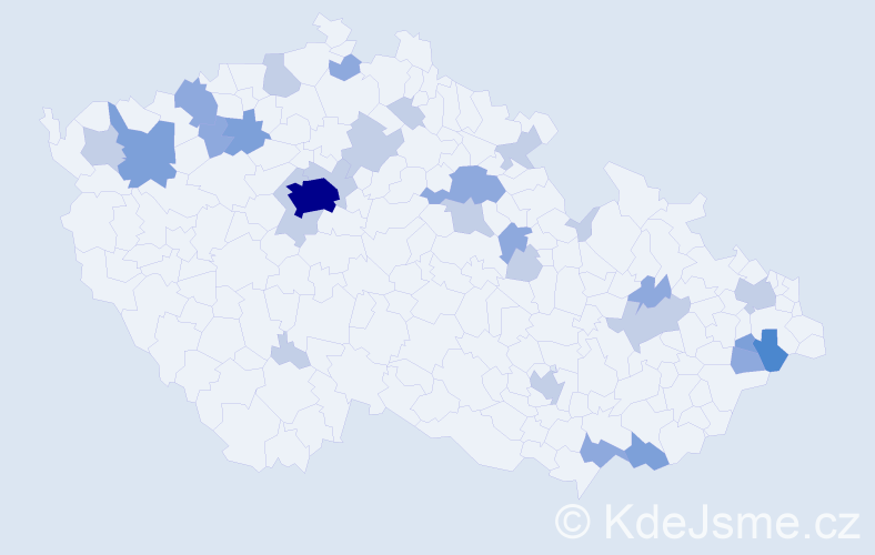 Příjmení: 'Límová', počet výskytů 58 v celé ČR