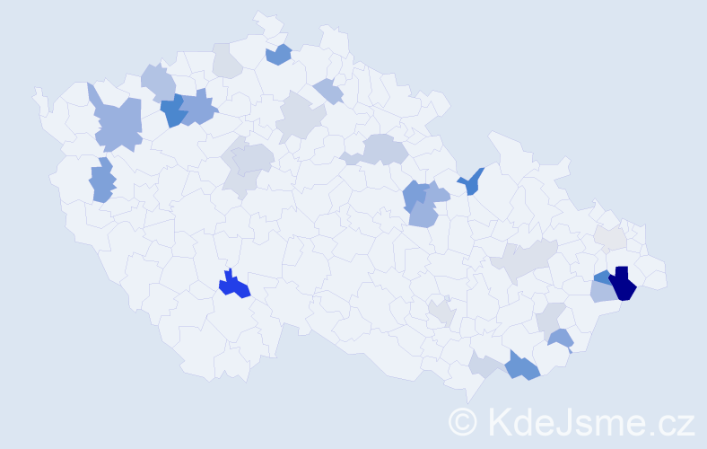 Příjmení: 'Límová', počet výskytů 53 v celé ČR