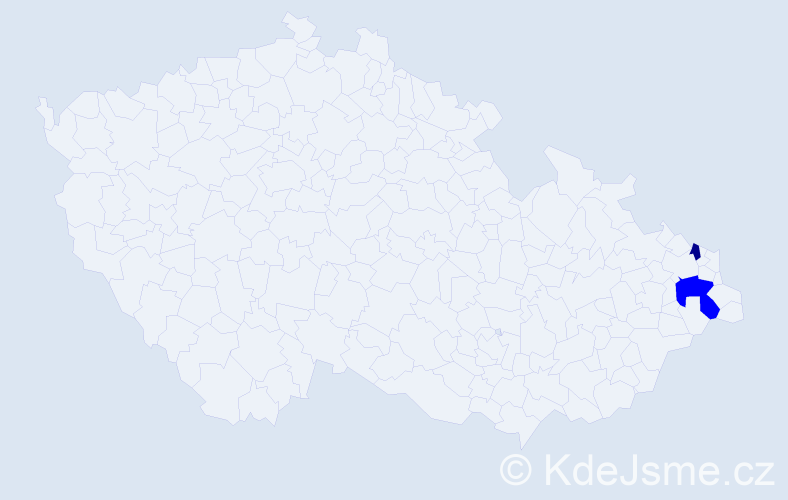 Příjmení: 'Dížová', počet výskytů 3 v celé ČR