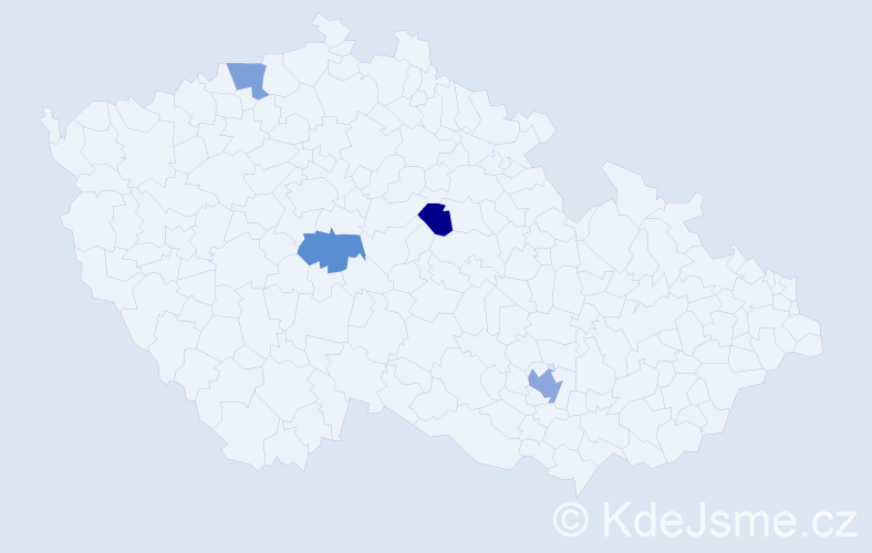 Příjmení: 'Recska', počet výskytů 5 v celé ČR