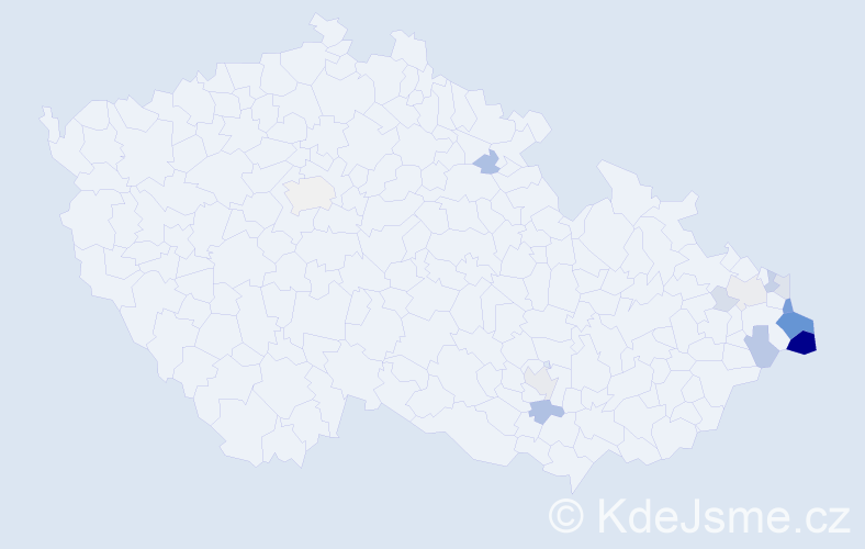 Příjmení: 'Czeczotková', počet výskytů 59 v celé ČR