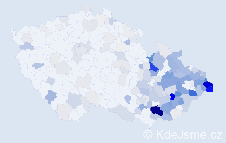 Příjmení: 'Klimek', počet výskytů 678 v celé ČR