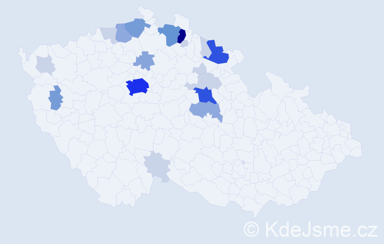 Příjmení: 'Markalous', počet výskytů 65 v celé ČR