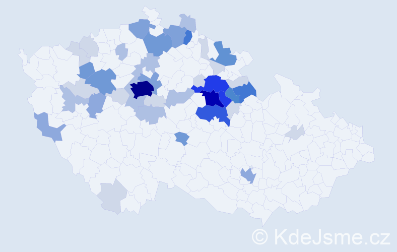 Příjmení: 'Rázek', počet výskytů 156 v celé ČR