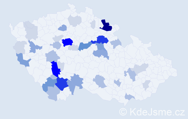 Příjmení: 'Sobolík', počet výskytů 121 v celé ČR