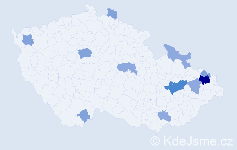 Příjmení: 'Tyrala', počet výskytů 31 v celé ČR