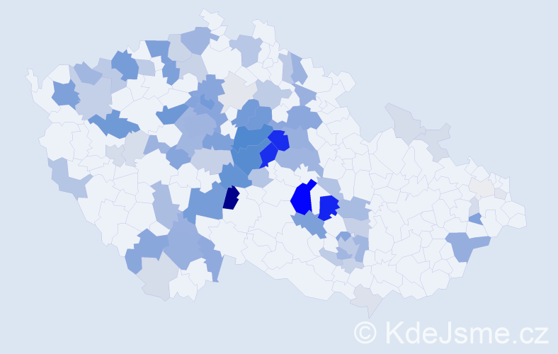 Příjmení: 'Váša', počet výskytů 330 v celé ČR