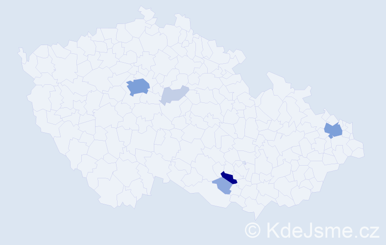 Příjmení: 'Wognar', počet výskytů 20 v celé ČR