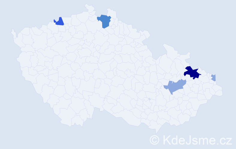 Příjmení: 'Mrovčáková', počet výskytů 12 v celé ČR