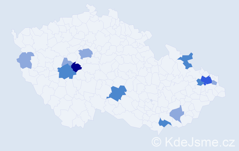 Příjmení: 'Pjaták', počet výskytů 24 v celé ČR