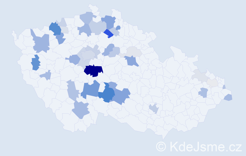 Příjmení: 'Šetek', počet výskytů 129 v celé ČR