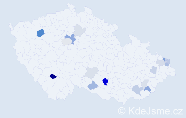 Příjmení: 'Piačková', počet výskytů 36 v celé ČR