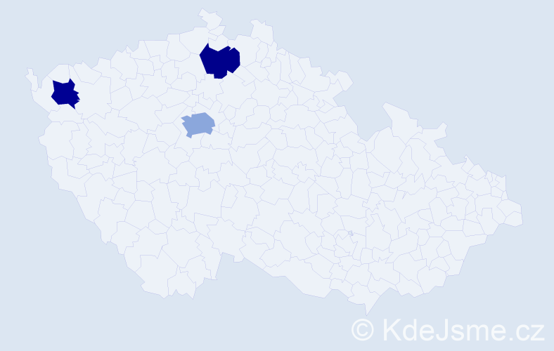 Příjmení: 'Hedarová', počet výskytů 4 v celé ČR