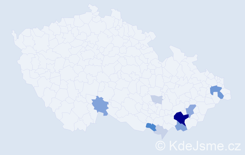 Příjmení: 'Čevelíková', počet výskytů 32 v celé ČR