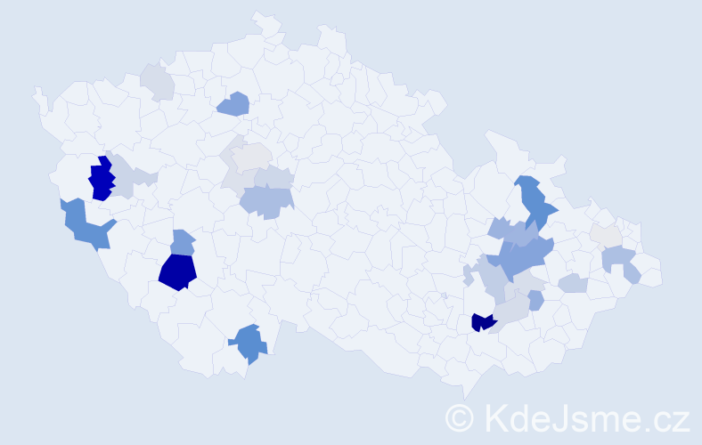 Příjmení: 'Bambásková', počet výskytů 61 v celé ČR
