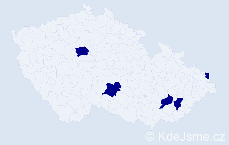 Příjmení: 'Szwachulová', počet výskytů 5 v celé ČR