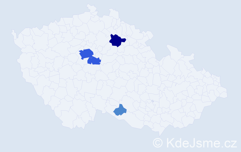 Příjmení: 'Kanaval', počet výskytů 13 v celé ČR