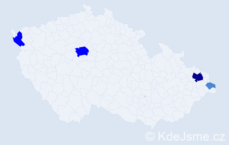 Příjmení: 'Sumera', počet výskytů 8 v celé ČR