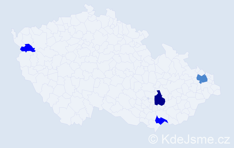 Příjmení: 'Wőlfelová', počet výskytů 8 v celé ČR