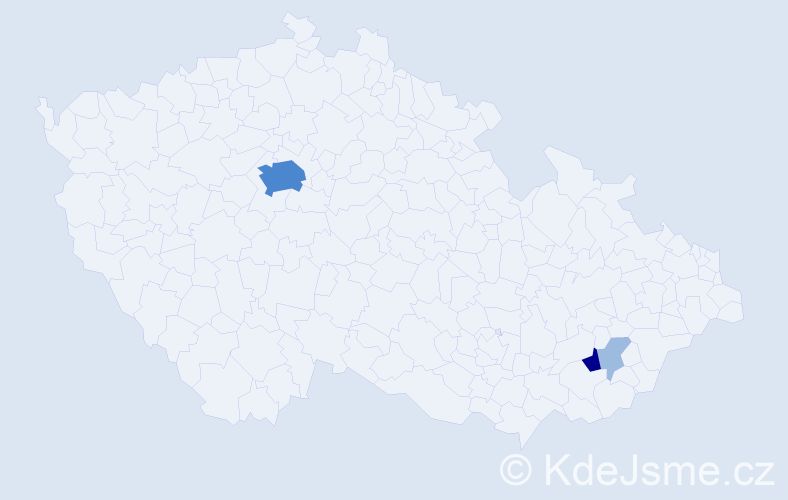 Příjmení: 'Cvopová', počet výskytů 7 v celé ČR