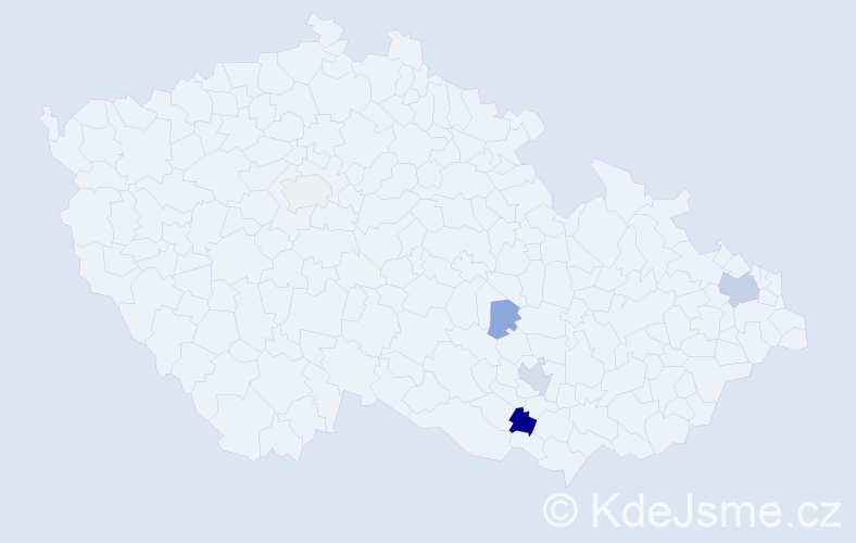 Příjmení: 'Vápeníčková', počet výskytů 12 v celé ČR