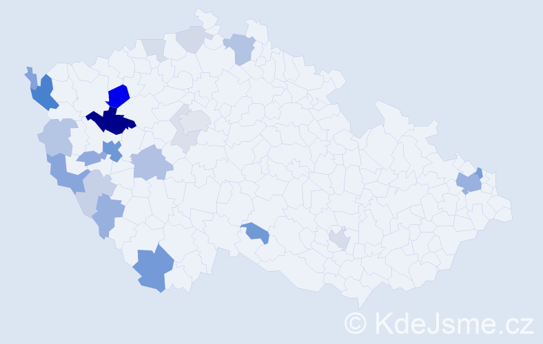 Příjmení: 'Prais', počet výskytů 61 v celé ČR