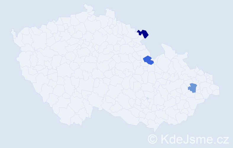 Příjmení: 'Machciník', počet výskytů 3 v celé ČR