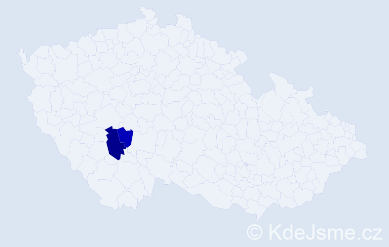 Příjmení: 'Kadařová', počet výskytů 4 v celé ČR