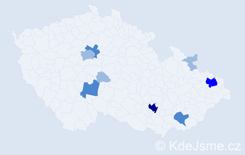 Příjmení: 'Balačová', počet výskytů 16 v celé ČR