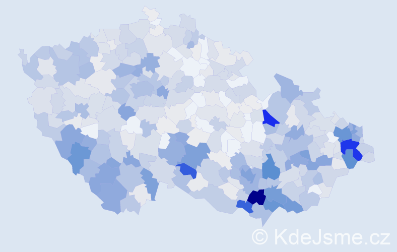 Příjmení: 'Šebestová', počet výskytů 2844 v celé ČR