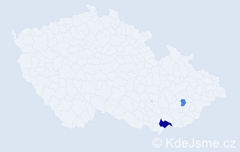 Příjmení: 'Hanispák', počet výskytů 6 v celé ČR