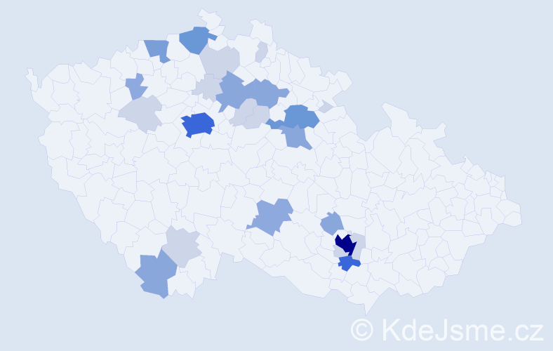 Příjmení: 'Haňka', počet výskytů 72 v celé ČR