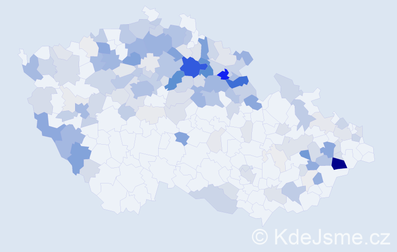 Příjmení: 'Ulrychová', počet výskytů 604 v celé ČR