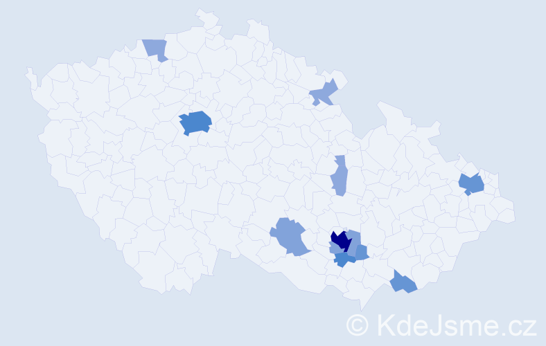 Příjmení: 'Brumla', počet výskytů 33 v celé ČR