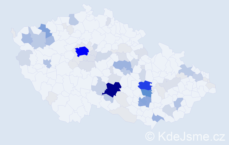 Příjmení: 'Svěrák', počet výskytů 295 v celé ČR