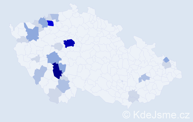 Příjmení: 'Valvoda', počet výskytů 77 v celé ČR