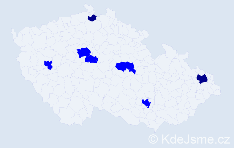 Příjmení: 'Szépová', počet výskytů 9 v celé ČR