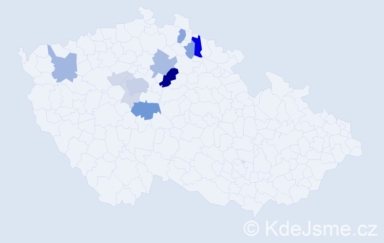 Příjmení: 'Nechanská', počet výskytů 30 v celé ČR