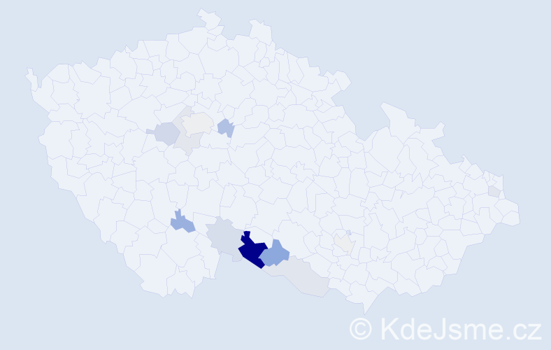 Příjmení: 'Kelbler', počet výskytů 39 v celé ČR