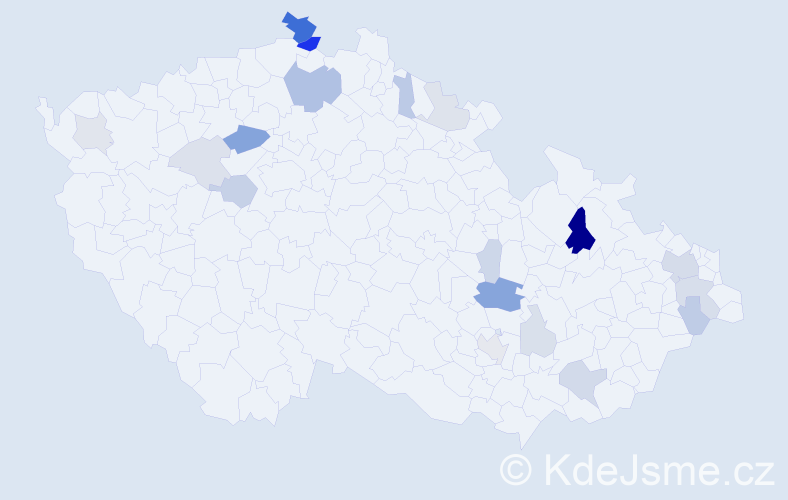 Příjmení: 'Gežo', počet výskytů 54 v celé ČR
