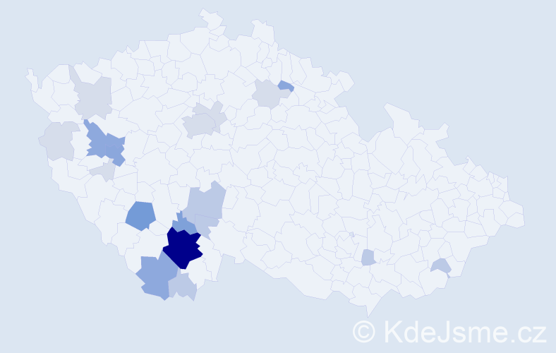 Příjmení: 'Vlažná', počet výskytů 60 v celé ČR