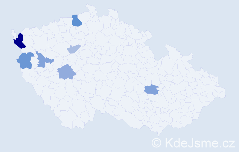 Příjmení: 'Kraislová', počet výskytů 12 v celé ČR