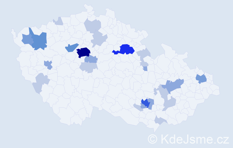 Příjmení: 'Linder', počet výskytů 58 v celé ČR