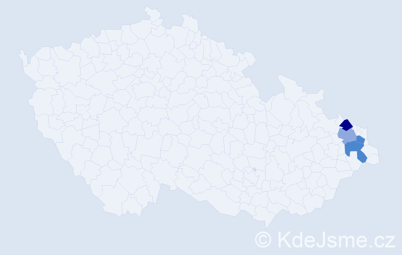 Příjmení: 'Chrzibek', počet výskytů 13 v celé ČR