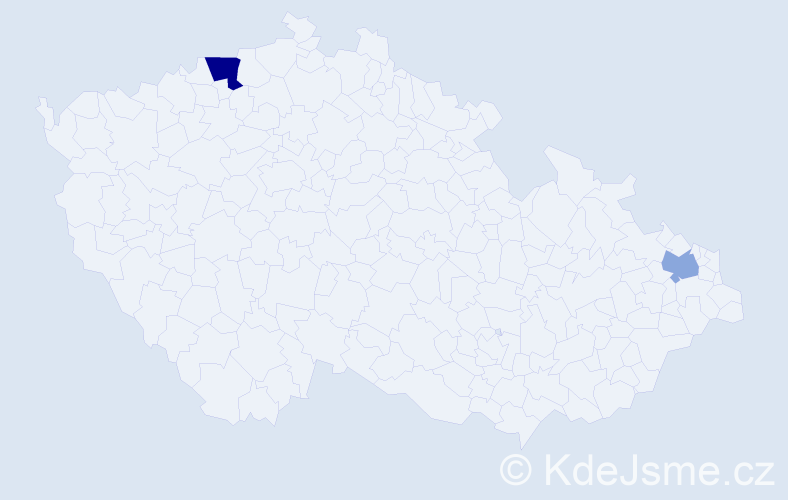 Příjmení: 'Kuflová', počet výskytů 3 v celé ČR